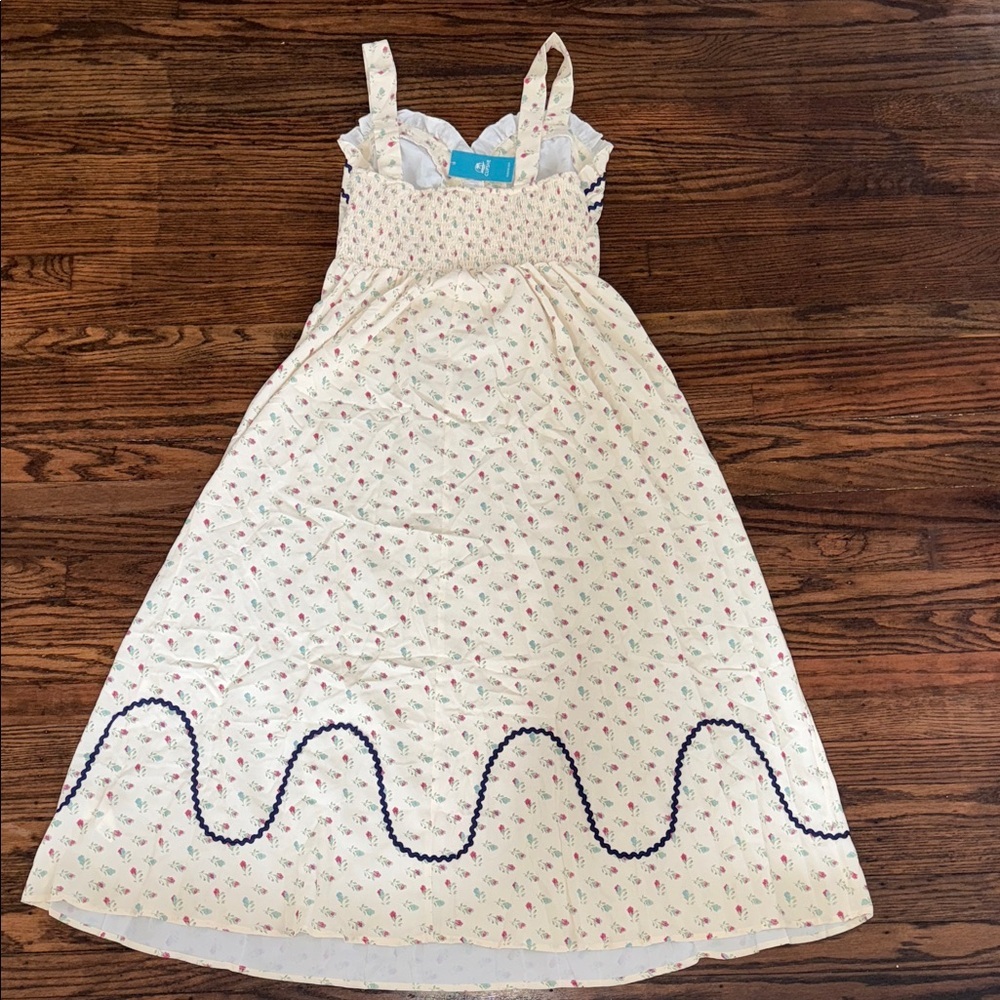 Cupshe White Floral Midi Dress with Navy Accents - Picture 8 of 12